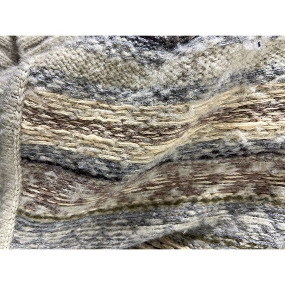 Sleeping on Snow Womens Sweater Medium Beige Printed Cardigan Long Sleeve Wool - Picture 10 of 11